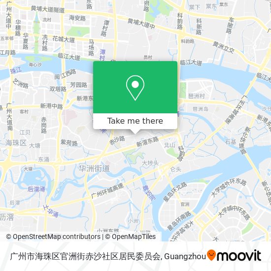 广州市海珠区官洲街赤沙社区居民委员会 map