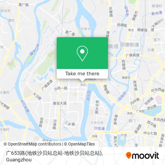 广653路(地铁沙贝站总站-地铁沙贝站总站) map