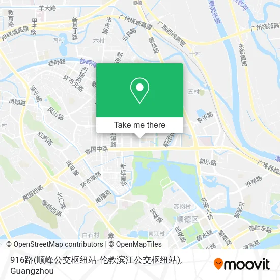 916路(顺峰公交枢纽站-伦教滨江公交枢纽站) map
