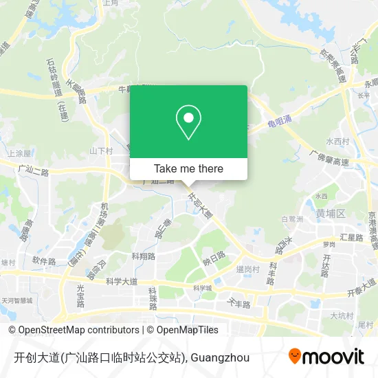 开创大道(广汕路口临时站公交站) map
