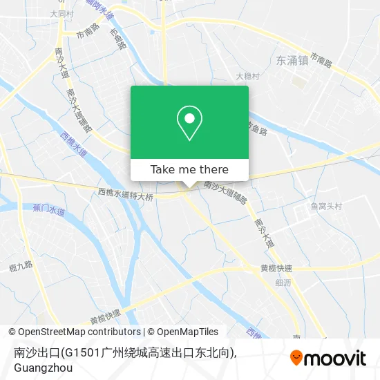 南沙出口(G1501广州绕城高速出口东北向) map