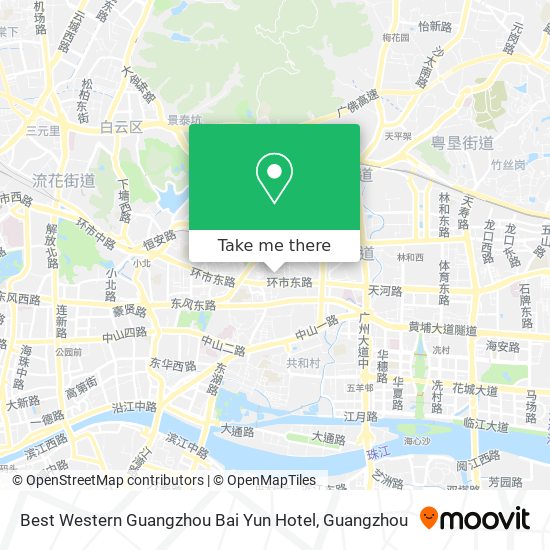 Best Western Guangzhou Bai Yun Hotel map