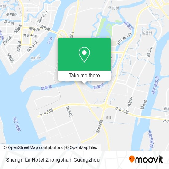 Shangri La Hotel Zhongshan map