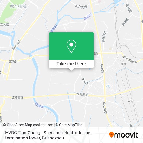 HVDC Tian-Guang - Shenshan electrode line termination tower map