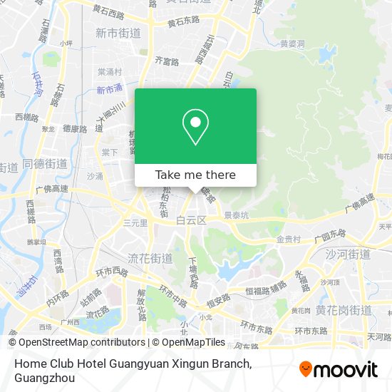 Home Club Hotel Guangyuan Xingun Branch map