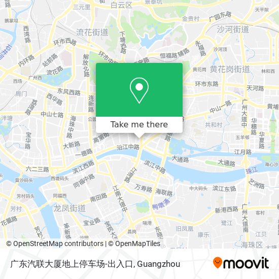 广东汽联大厦地上停车场-出入口 map