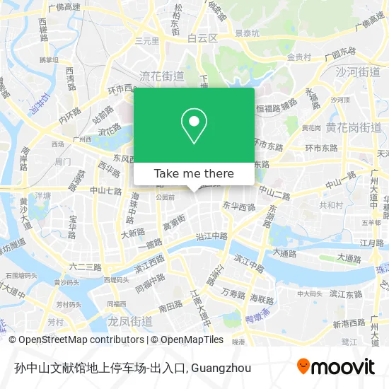 孙中山文献馆地上停车场-出入口 map