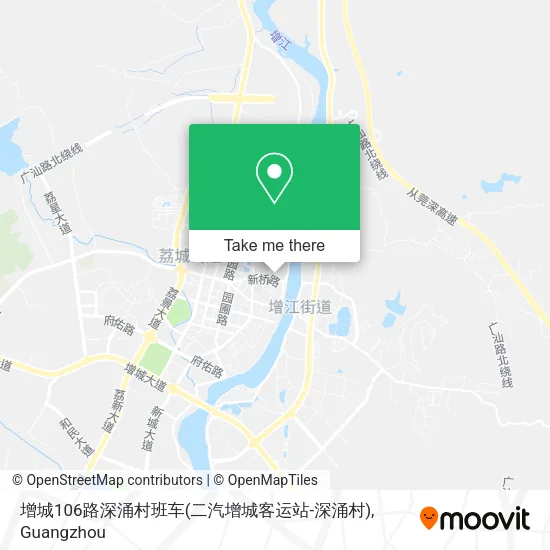 增城106路深涌村班车(二汽增城客运站-深涌村) map