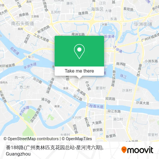 番188路(广州奥林匹克花园总站-星河湾六期) map