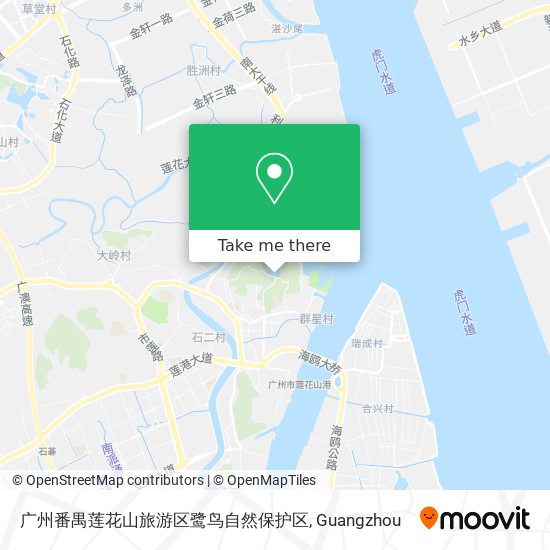广州番禺莲花山旅游区鹭鸟自然保护区 map