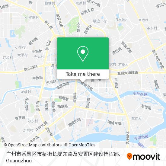 广州市番禺区市桥街长堤东路及安置区建设指挥部 map