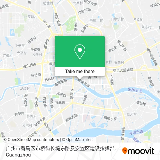 广州市番禺区市桥街长堤东路及安置区建设指挥部 map
