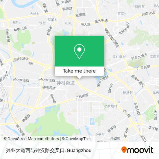 兴业大道西与钟汉路交叉口 map