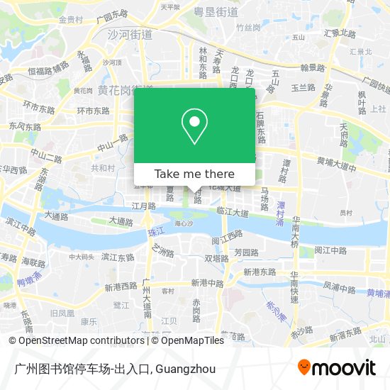 广州图书馆停车场-出入口 map