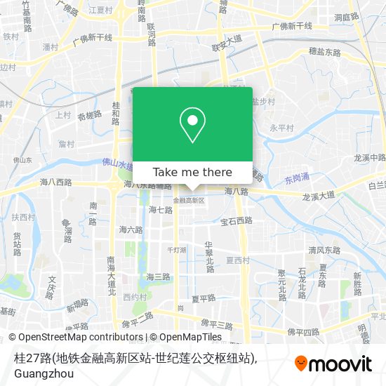 桂27路(地铁金融高新区站-世纪莲公交枢纽站) map