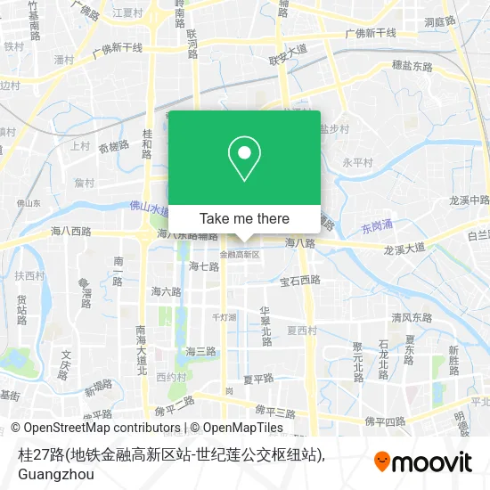 桂27路(地铁金融高新区站-世纪莲公交枢纽站) map