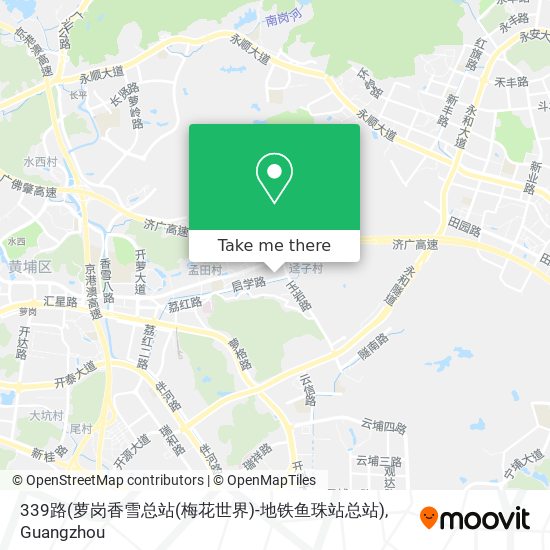 339路(萝岗香雪总站(梅花世界)-地铁鱼珠站总站) map