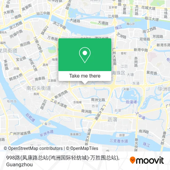 998路(凤康路总站(鸿洲国际轻纺城)-万胜围总站) map