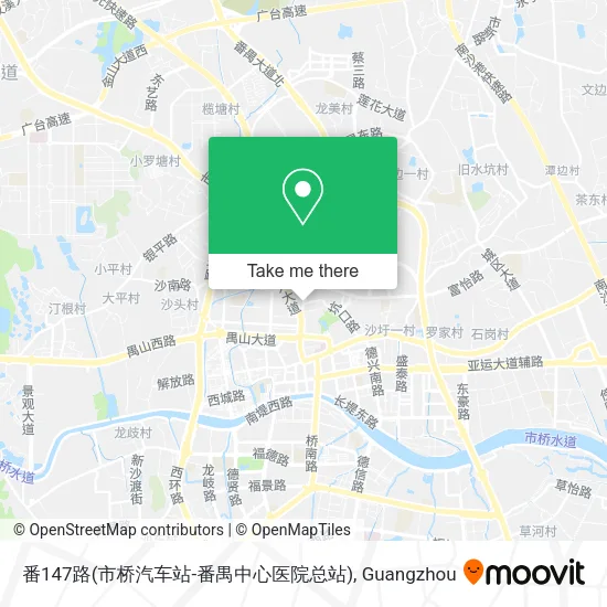 番147路(市桥汽车站-番禺中心医院总站) map