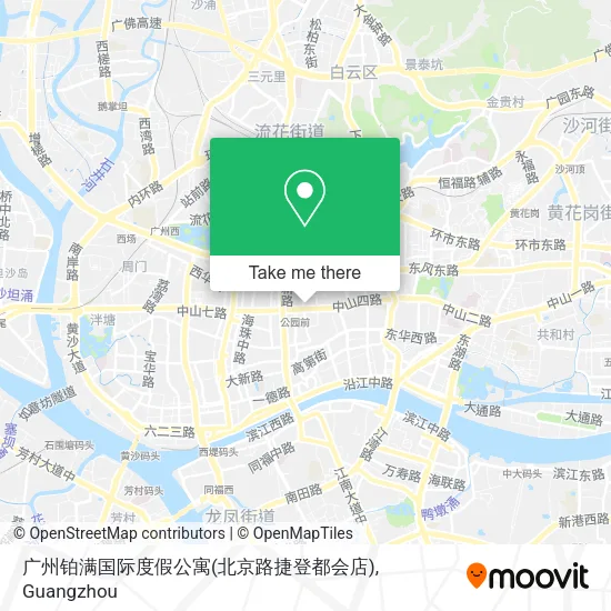 广州铂满国际度假公寓(北京路捷登都会店) map