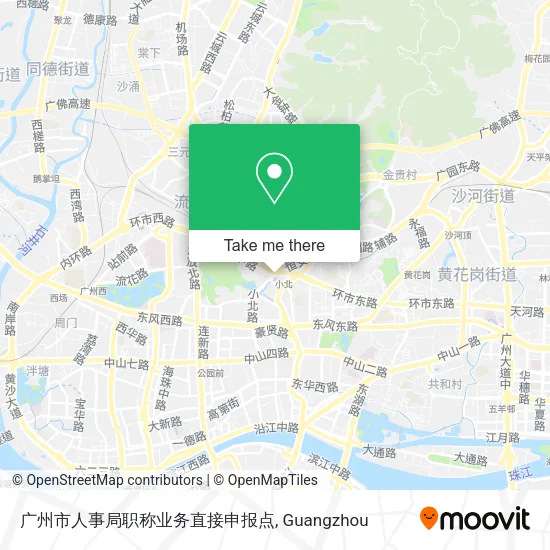 广州市人事局职称业务直接申报点 map