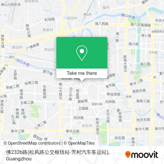 佛232b路(松风路公交枢纽站-芳村汽车客运站) map