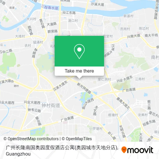 广州长隆南国奥园度假酒店公寓(奥园城市天地分店) map