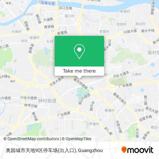 奥园城市天地9区停车场(出入口) map