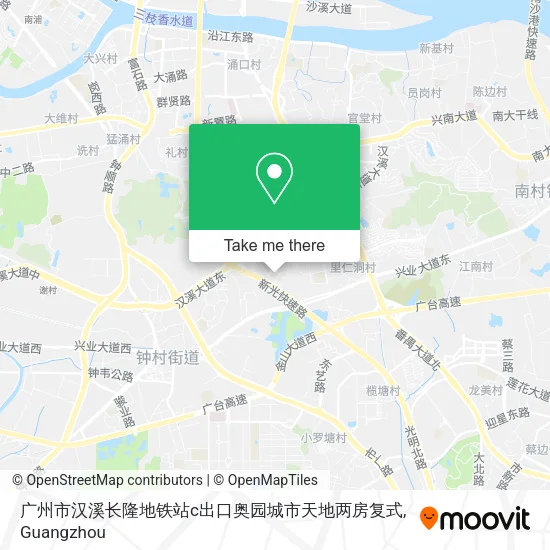 广州市汉溪长隆地铁站c出口奥园城市天地两房复式 map