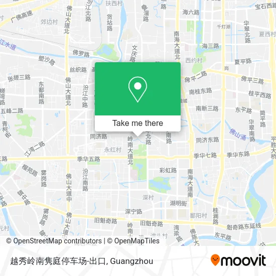 越秀岭南隽庭停车场-出口 map