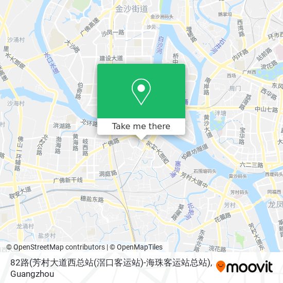 82路(芳村大道西总站(滘口客运站)-海珠客运站总站) map