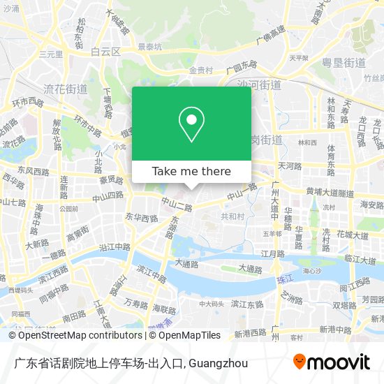 广东省话剧院地上停车场-出入口 map