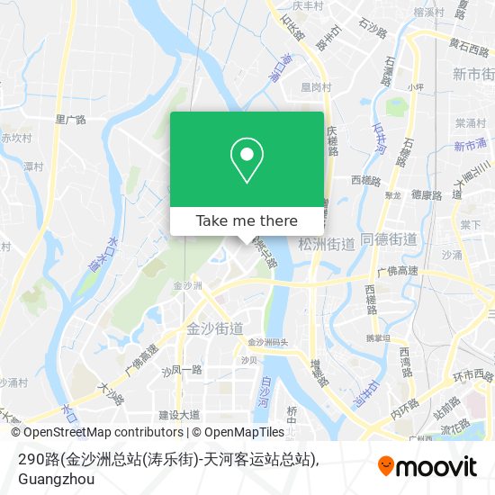 290路(金沙洲总站(涛乐街)-天河客运站总站) map