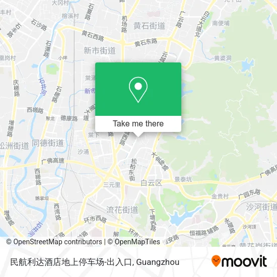 民航利达酒店地上停车场-出入口 map