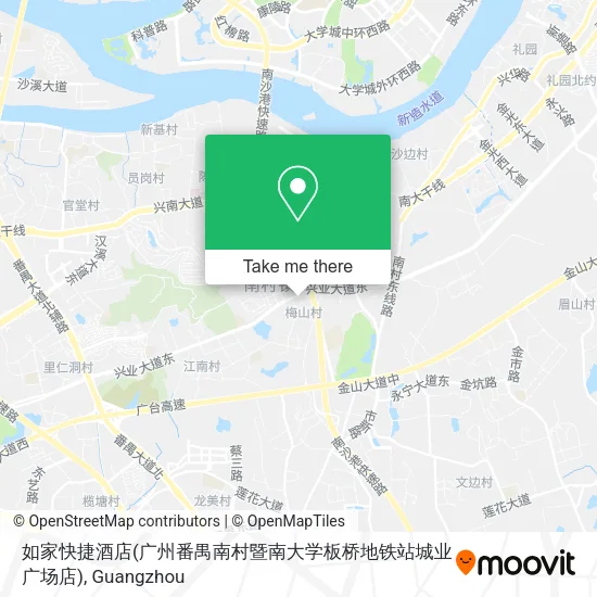 如家快捷酒店(广州番禺南村暨南大学板桥地铁站城业广场店) map