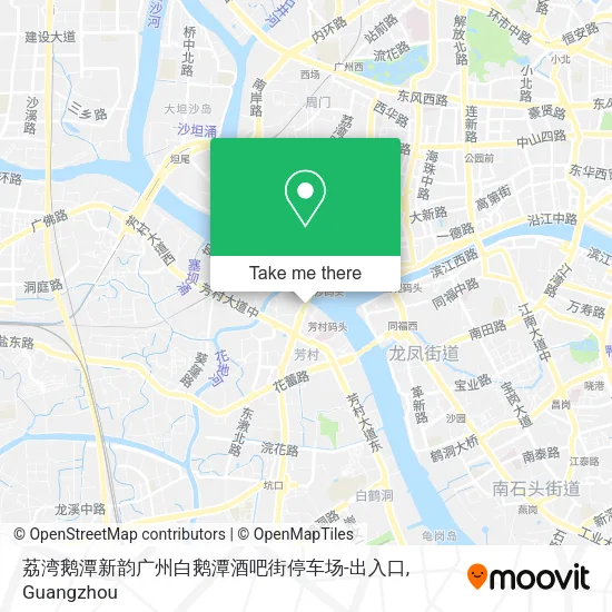 荔湾鹅潭新韵广州白鹅潭酒吧街停车场-出入口 map