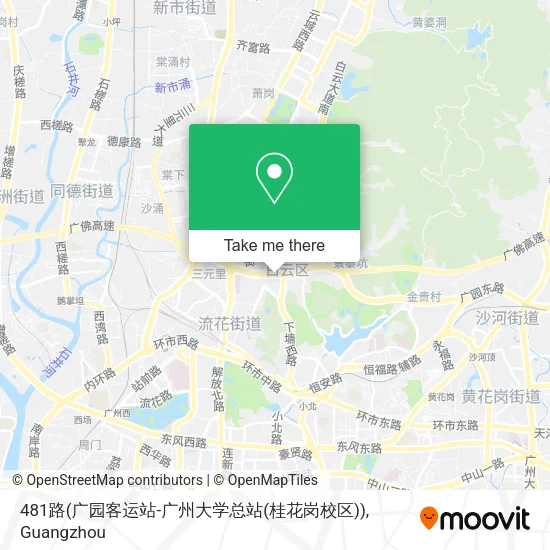 481路(广园客运站-广州大学总站(桂花岗校区)) map