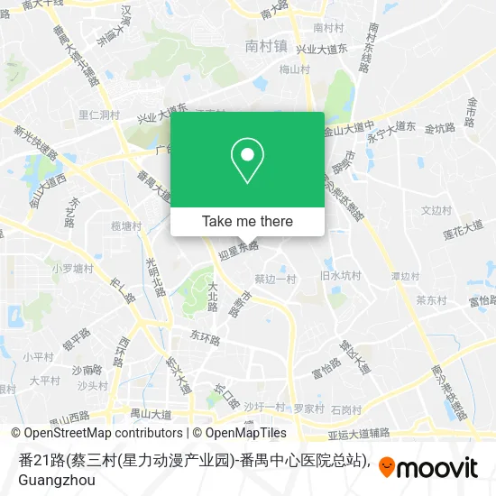 番21路(蔡三村(星力动漫产业园)-番禺中心医院总站) map