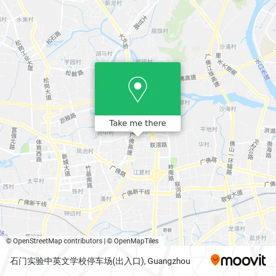 石门实验中英文学校停车场(出入口) map