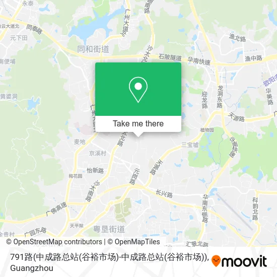 791路(中成路总站(谷裕市场)-中成路总站(谷裕市场)) map