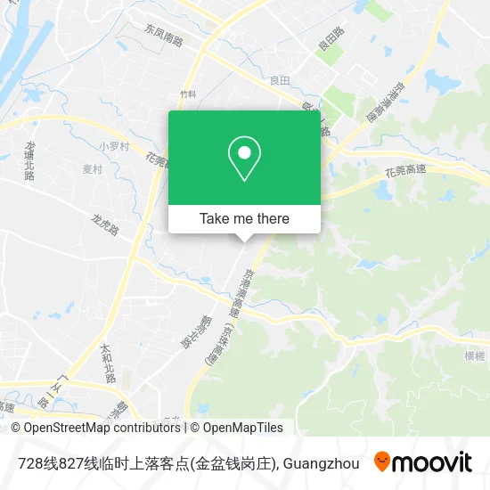 728线827线临时上落客点(金盆钱岗庄) map