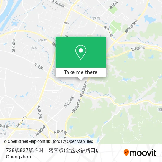 728线827线临时上落客点(金盆永福路口) map