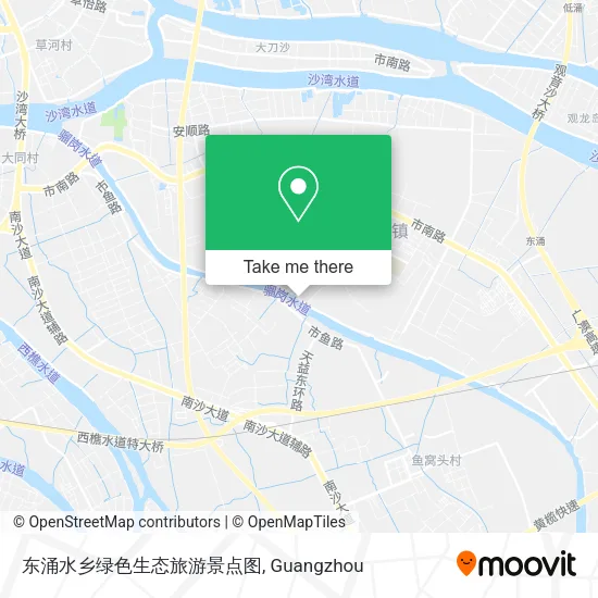 东涌水乡绿色生态旅游景点图 map