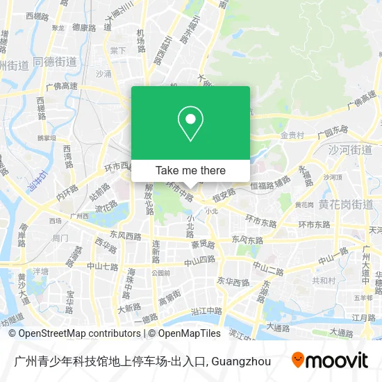 广州青少年科技馆地上停车场-出入口 map
