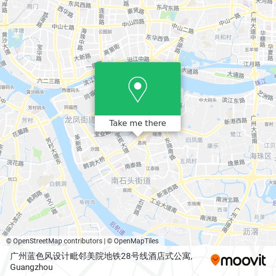 广州蓝色风设计毗邻美院地铁28号线酒店式公寓 map