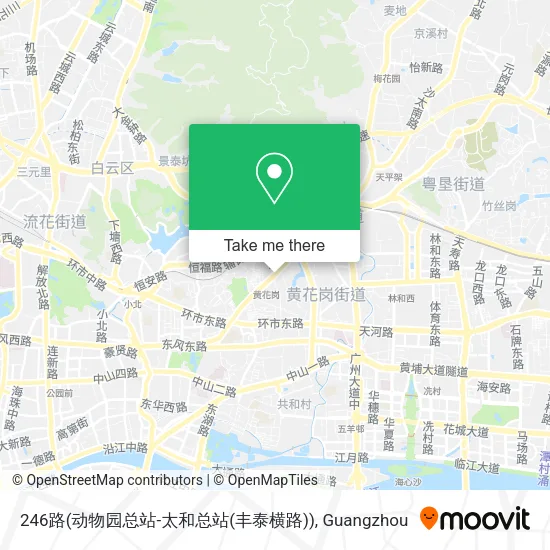 246路(动物园总站-太和总站(丰泰横路)) map