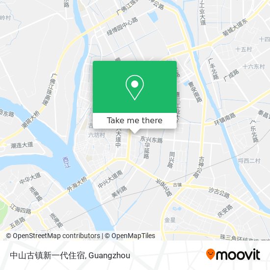 中山古镇新一代住宿 map