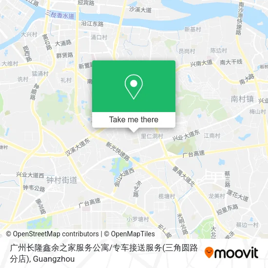 广州长隆鑫余之家服务公寓/专车接送服务(三角圆路分店) map