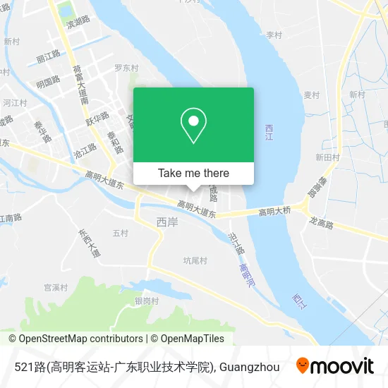 521路(高明客运站-广东职业技术学院) map