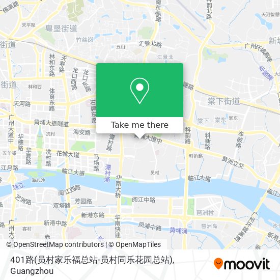 401路(员村家乐福总站-员村同乐花园总站) map